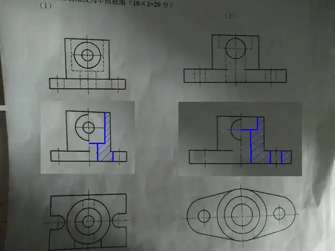 半剖视图怎么画帮忙画一下拜托