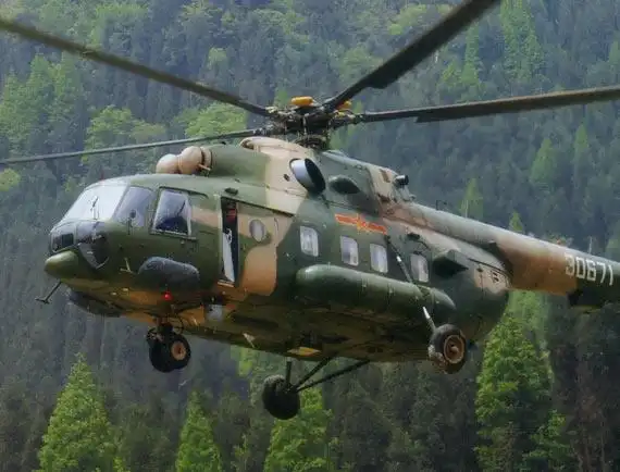 图文陆航出动米171运输直升机参写救灾