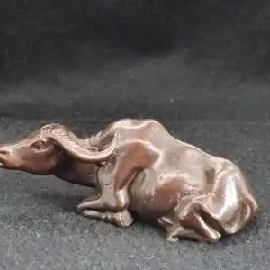 仿古精品紫铜色卧牛趴牛风水牛牛摆件家居客厅办公室饰品