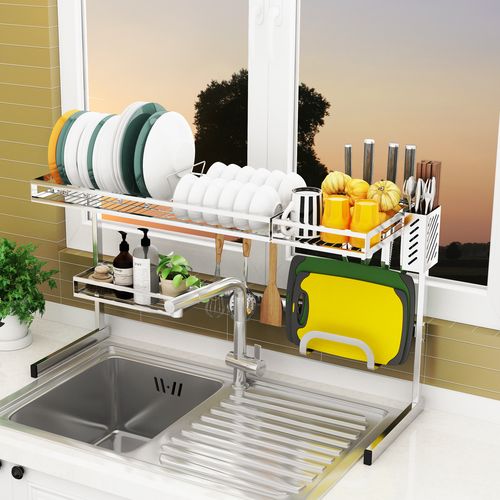 厨房碗架沥水架不锈钢_304不锈钢免打孔水槽沥水架凉晾放碗架碗筷厨房