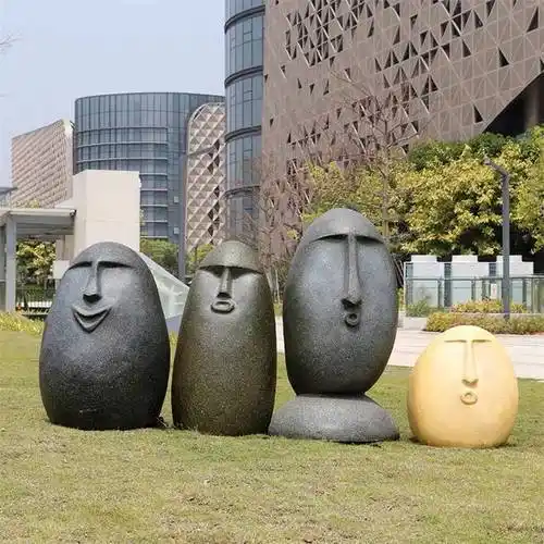 玻璃钢抽象石头雕塑公园景观造型雕塑创意玻璃钢雕塑小品