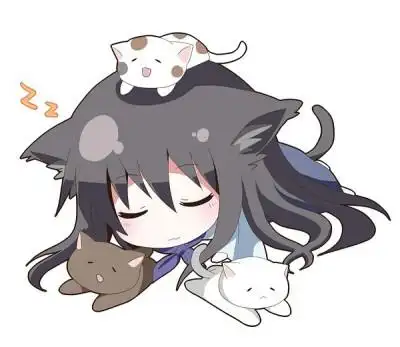 q版 二次元猫咪 熟睡中 兽耳