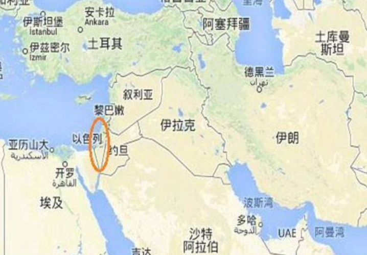 以色列在欧亚大陆的位置