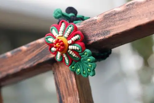 新款批发复古民族风纯手工布编绣花手镯手链手环特色饰品ry22