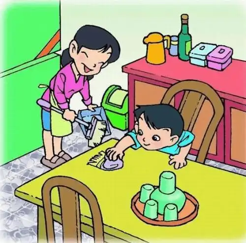 看图写话小明帮妈妈做家务