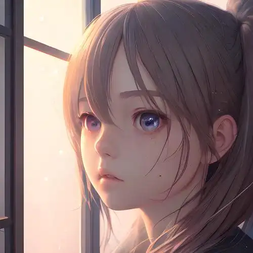 女生看向车窗外头像