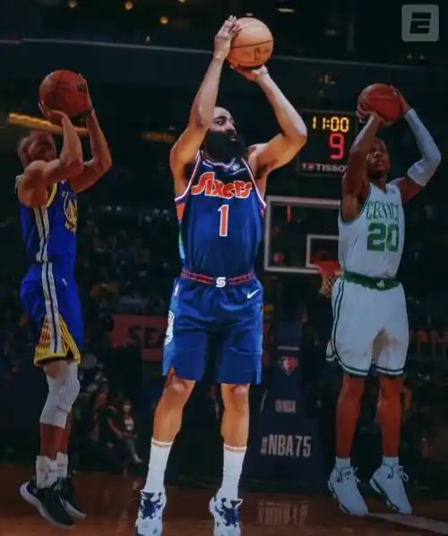 其中投篮出手13次命中4球,三分球7中2,但是哈登也博得了12次罚球机