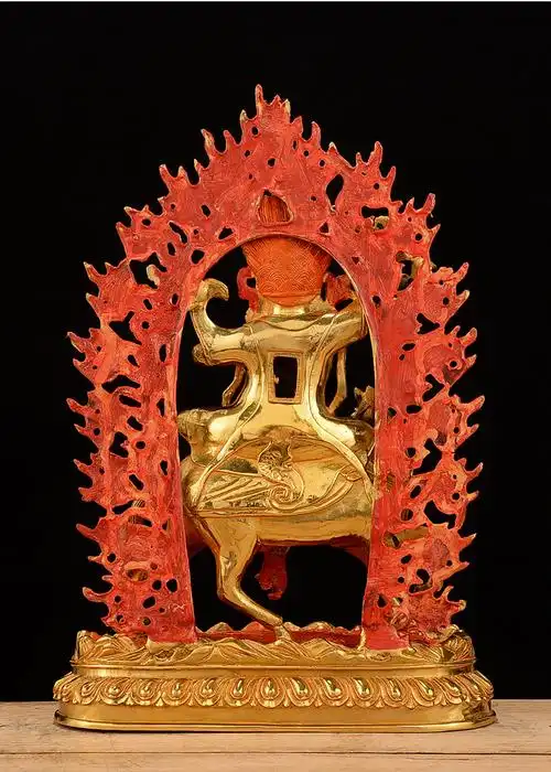 佛缘汇佛像吉祥天母10寸铜全鎏金彩绘藏传佛教密宗西藏供佛摆件