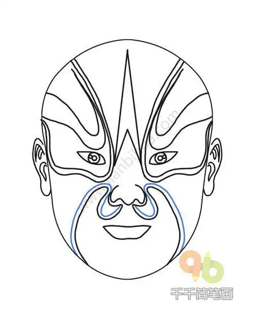 京剧脸谱简笔画儿童画简单