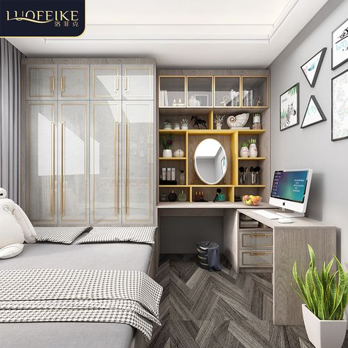 现代简约榻榻米床书桌衣柜一体轻奢男孩1米2踏踏米阳台儿童房定制