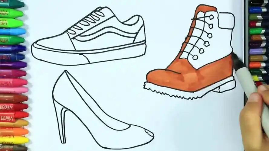 儿童简笔画学习,画三种不同的鞋子!