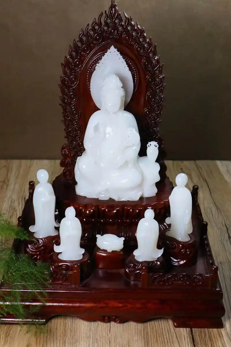 臻品净瓶观音61羊脂白玉 收藏级和田玉羊脂白玉摆件