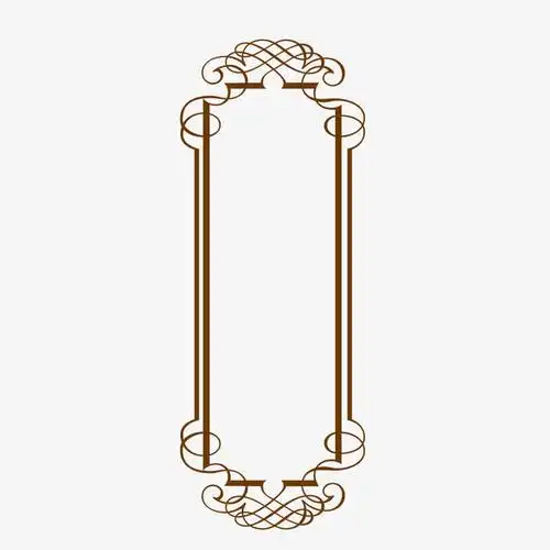 矢量棕色矩形欧式线条边框