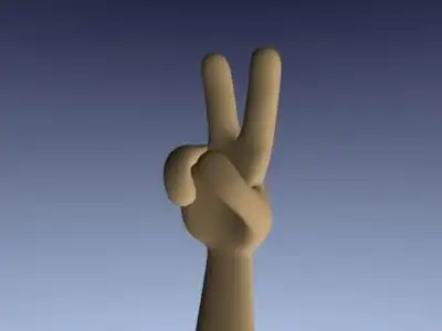 卡通四根手指手部blender模型