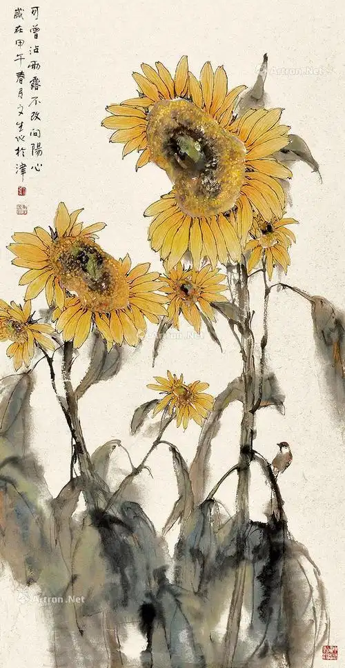 0402向日葵纸本设色