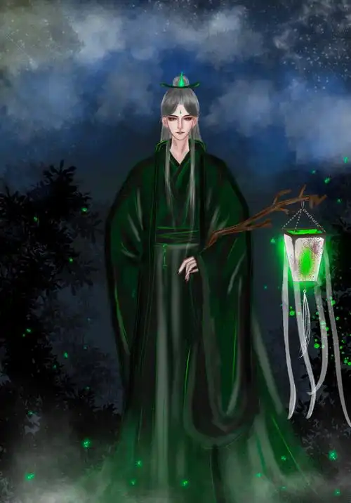 戚容,天官赐福,原创手绘,古风