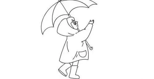 上面就是漂亮的打伞的小朋友简笔画的绘画步骤了,我们在对小朋友进行