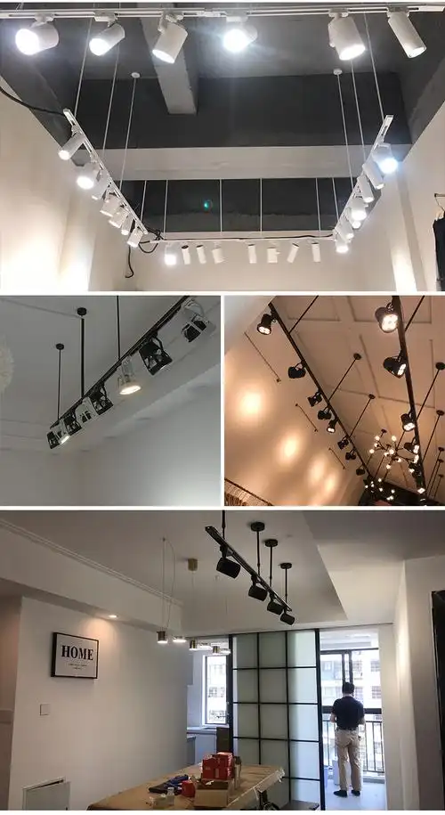 射灯轨道桥架一体化免桥架轨道条商场超市悬挂轨道服装婚纱滑轨 两线