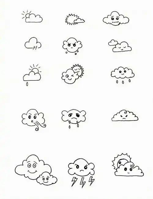 天气小素材简笔画