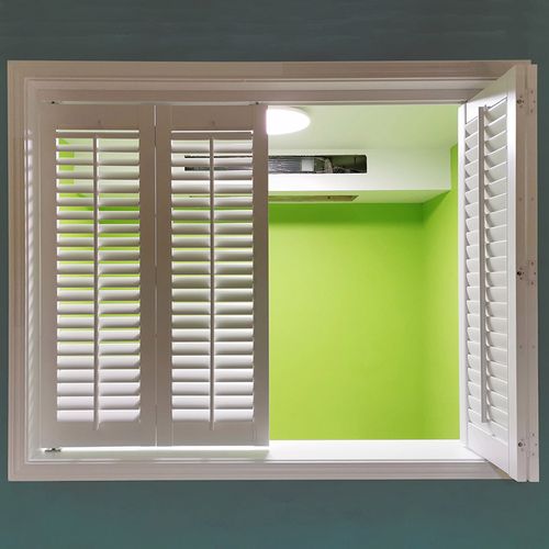 弘森卓实木折叠百叶窗卫生间浴房书房衣间帽透气阳台百叶对开定制