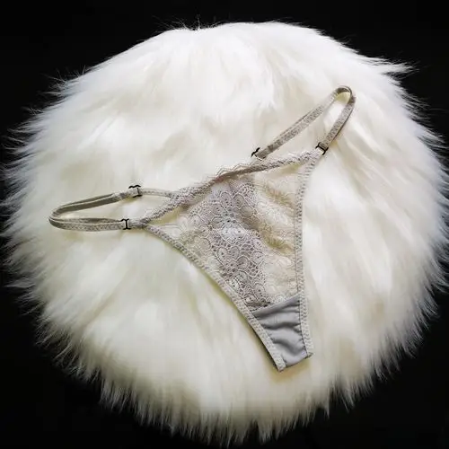 跨境产品细带蕾丝花朵透明刺绣白性感丁字裤内裤女日系二次元