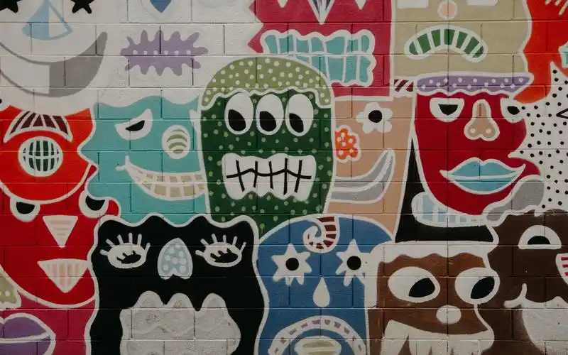 涂鸦墙,脸,艺术画 壁纸