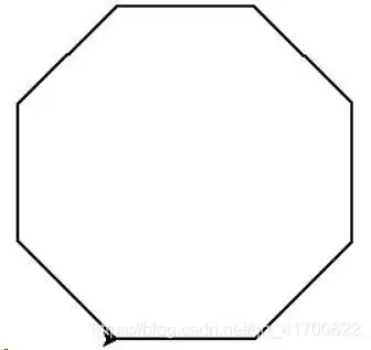 输出示例  八边形效果如下