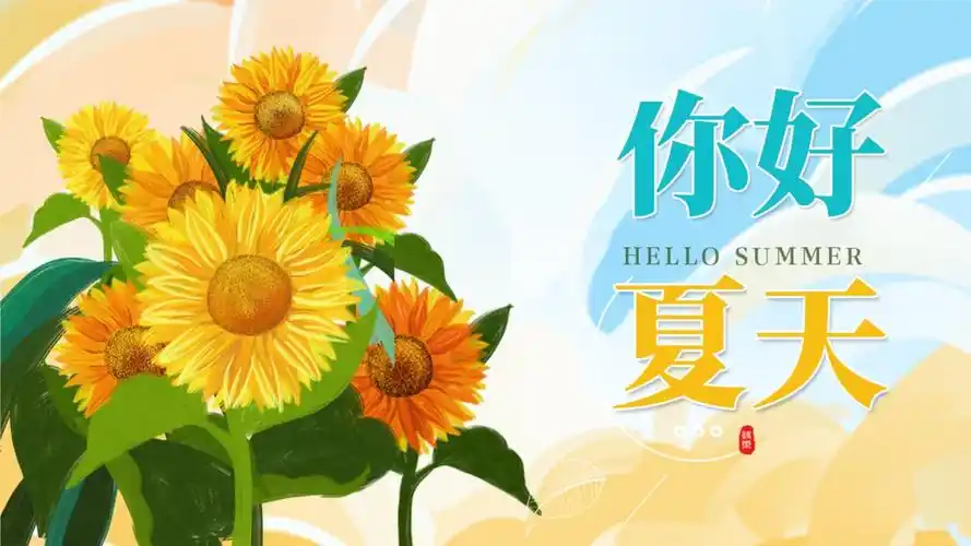 你好夏天插画淡黄向日葵通用ppt.pptx 20页