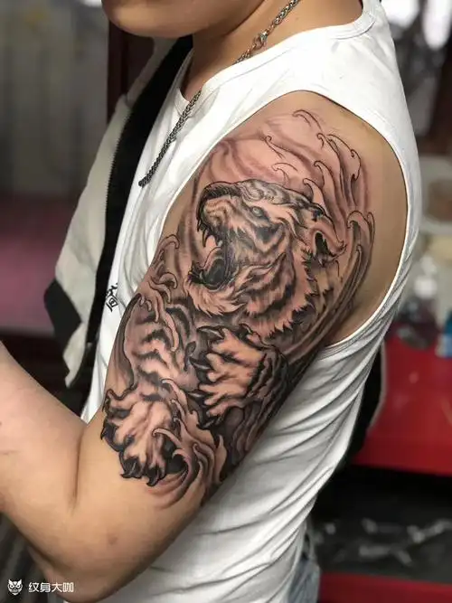 新传统虎_纹身图案手稿图片_野哥的纹身作品集