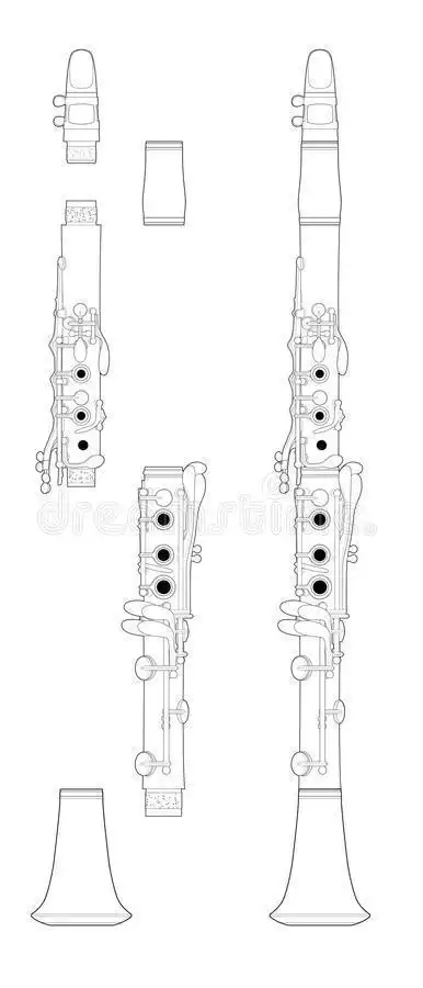 小猫吹单簧管简笔画