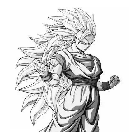 七龙珠悟空蓝发简笔画