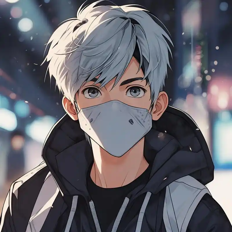 01 戴口罩的帅气男生头像 90