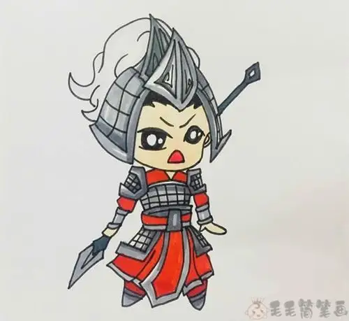 赵云简笔画古代将军简笔画