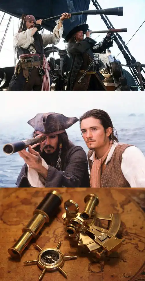 美佳朗海盗20x50单筒望远镜金属镀铜可伸缩式单筒绿膜望远镜