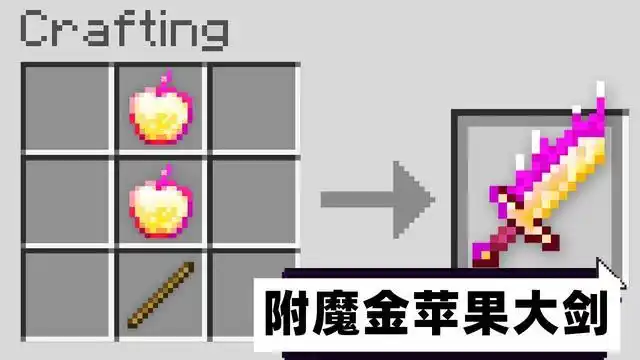 "附魔金苹果",一个合成表只活在老mc回忆里的物品,是生存模式中的"