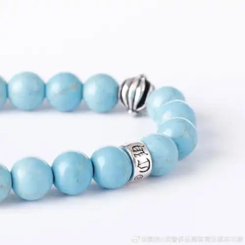 chrome hearts克罗心ch 纯天然黑曜石绿松石手链