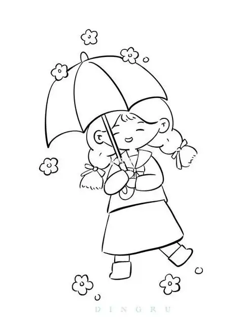 萌系简笔画人物 场景线稿简笔画线稿procreate绘画人文绘画