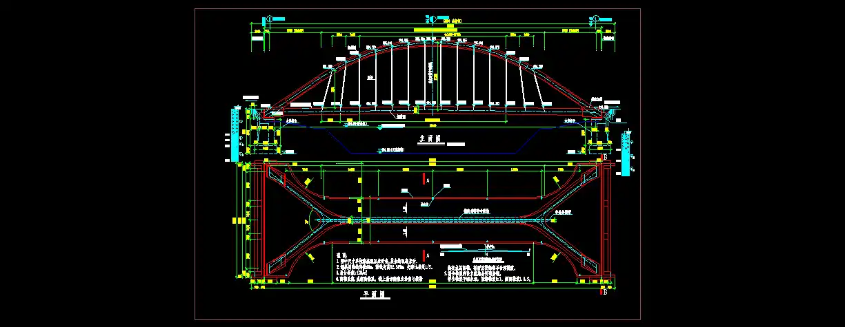 60m下承式系杆拱桥全套施工图