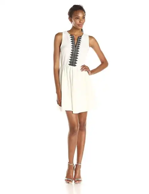 everly womens sleeveless flare dress