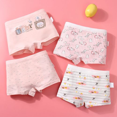 纯棉女童平角内裤儿童内裤婴幼儿大小中童宝宝四角底裤纯棉