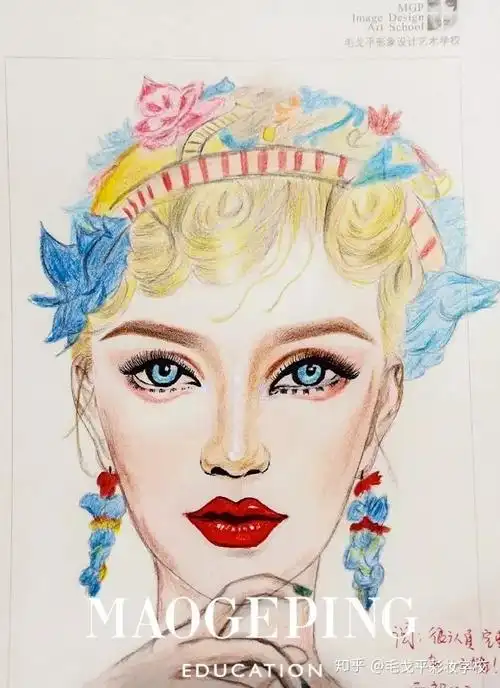 成都毛戈平形象设计903化妆造型全科班三个月美人图作业