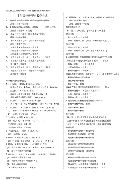 小学五年级所有数学公式资料.pdf 3页