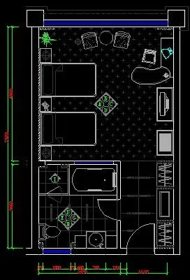 效果图/手绘作品交流 69 最近做的一套宾馆标准间 先发平面