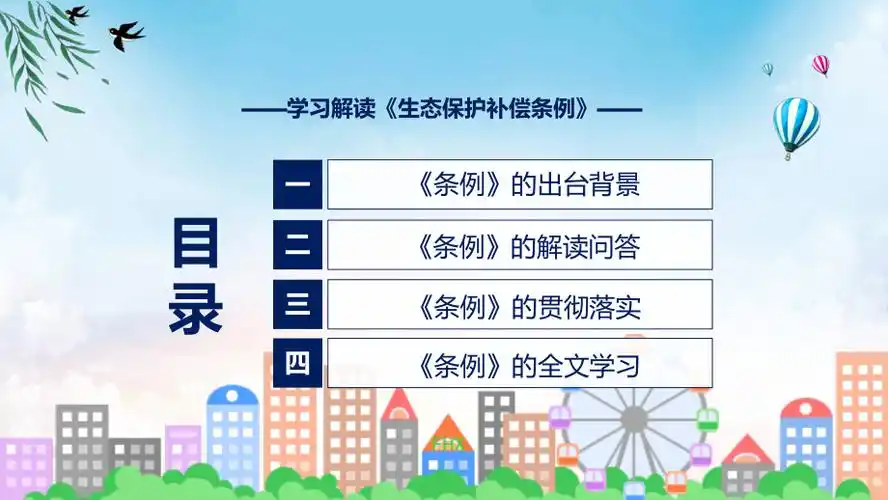 宣传讲座生态保护补偿条例内容课程教学课件pptx