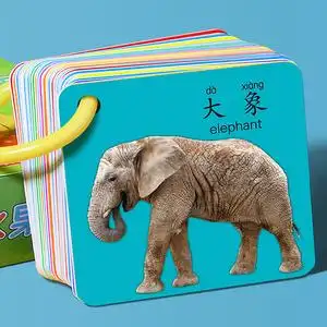 动物卡片宝宝识图卡片儿童识字卡片幼儿认字看图识字早教认知卡片
