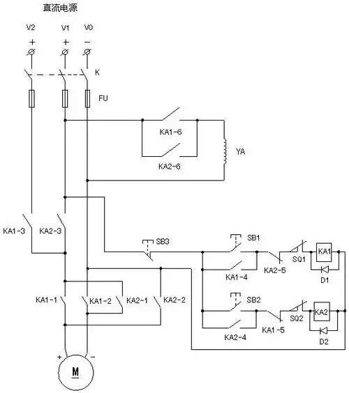 包括干路,控制电路和制动电路;所述干路包括直流电源,主控开关,开门