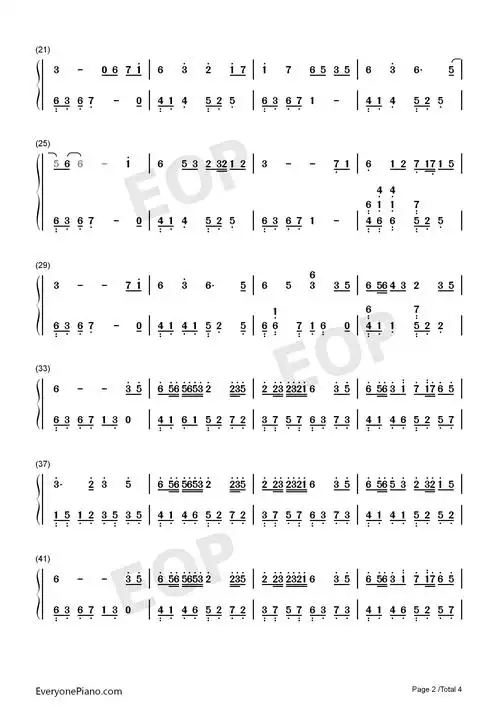 windy hill-很美的钢琴曲双手简谱预览2-钢琴谱文件(五线谱,双手简谱