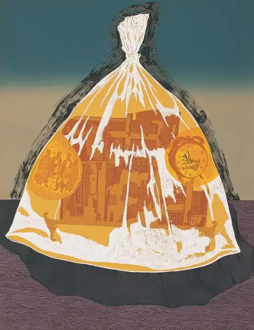 罗必武 袋子——迁 丝网版画-艺术搜索_张雄艺术网