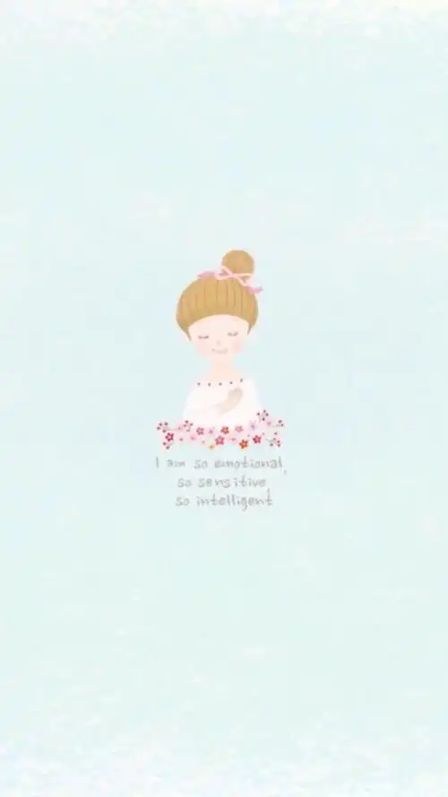 可爱简单插画小清新薄荷绿手机壁纸