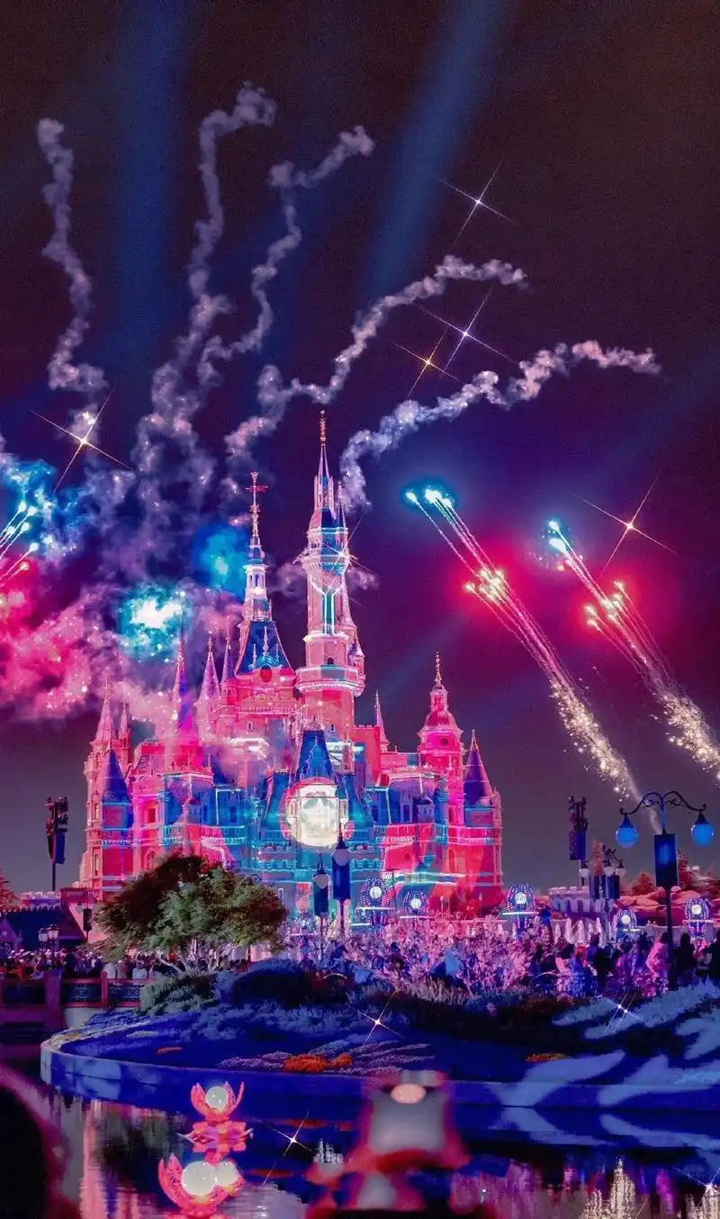 好美～不由自主保存一下 #烟花 #迪士尼烟花秀 #聊天背景图 - 抖音